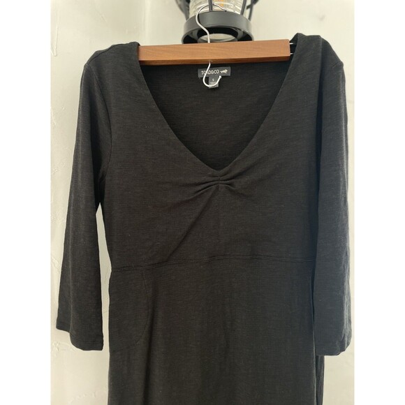 Toad & Co Rosalinda Small Dress Black Organic Ruched - Picture 3 of 6